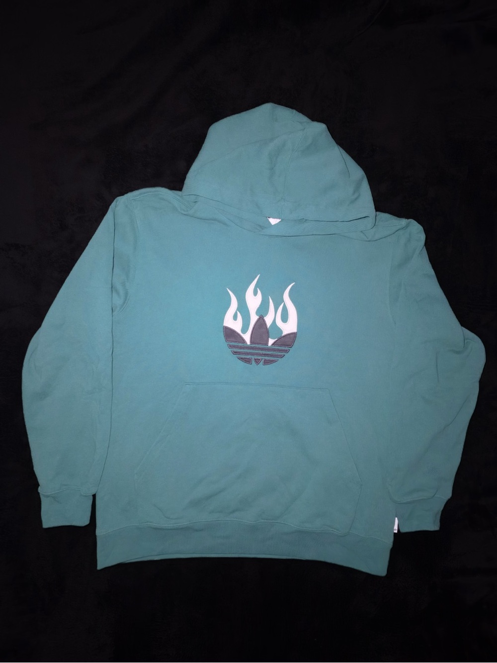 Adidas Flames Logo Hoodie Green IS0202 size L
